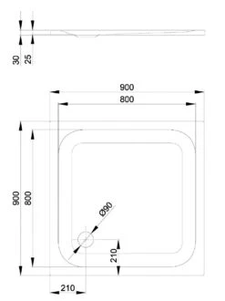 Alternative view of Bette Ultra - Douchebak 900x900 Mm, Met Ondersteuning PS, Wit 5930-000T