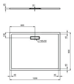 Alternative view of Ideal Standard Ultra Flat New - Douchebak 1200x900 Mm, Wit T448301